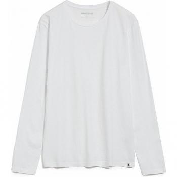 Camiseta de manga larga ARMEDANGELS modelo 'JAANONO' con cuello redondo acanalado - Hombre - Talla M - Blanca