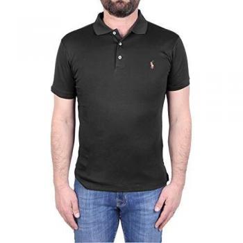 Polo Ralph Lauren Pima SSL-KNT, Polo para Hombre, Negro