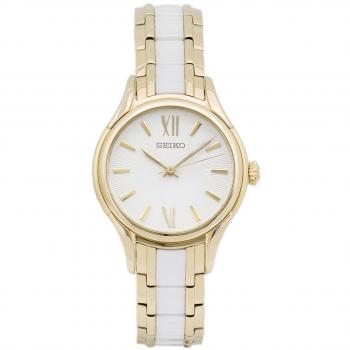 Seiko Women's Quartz Analog Watch with Steel and Ceramic Strap SRZ398P1