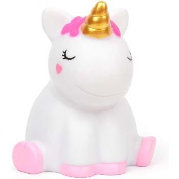 Lámpara Nocturna Infantil Legami Unicornio, Cambia Color, con Función de Mesilla y Relajante Dulces Sueños