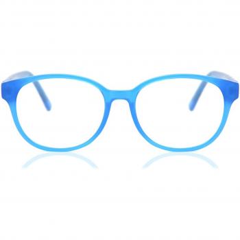 SmartBuy Kids Round Full Rim Plastic Prescription Glasses - Blue - Size 45 - Blue Light Block Available - Free Lenses