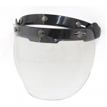 sourcingmap para Scooter Motocicleta Visera de Casco Medio para UV Protección Contra Viento Lluvia Tipo Retro Burbuja Lente Antiniebla sin Rasguño Careta Escudo de Cara 3 Clic de Botón Broche