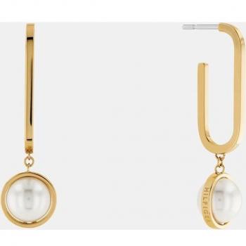 Pendientes Tommy Hilfiger de acero rosa y perla