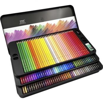 Set Profesional de 120 Lápices de Colores en Madera Redonda - Color Negro (0,7x0,7x17,5 cm)
