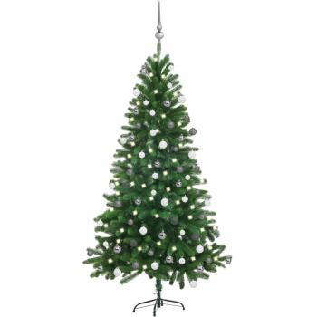 vidaXL Artificial Pre-lit Christmas Tree with Ball Set 150 cm Green
