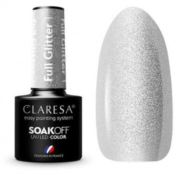 Esmalte semipermanente CLARESA SoakOFF UV/LED Gel FULL Glitter 1.5ml - 01