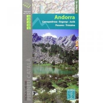 Andorra mapa excursionista. Escala 1:40.000. Comapedrosa - Engorgs - Jucla - Pessons - Tristaina. Castellano, catalán, francés. Alpina editorial.