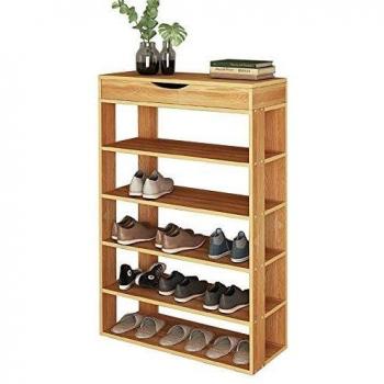 sogesfurniture DIY Zapatero de Madera con 5 Niveles Estantería Zapatero para hasta 20 Zapatos, 75x30x94cm, Organizador de Almacenamiento de Zapatos Multiuso, Teca BHEU-L24-TK
