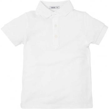 Polo de niño liso de manga corta en color azul