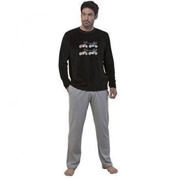 MASSANA, Pijama De Dos Piezas para Hombre, Negro 019, M
