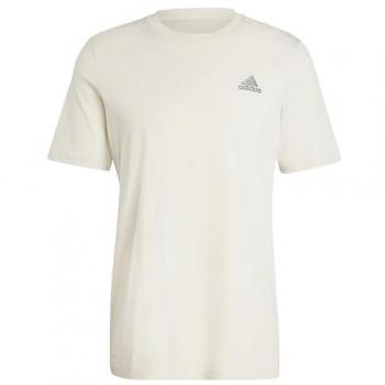 Camiseta de hombre Adidas Essentials Small Logo de manga corta en color Beige, talla S, fabricada en algodón, con logo bordado pequeño