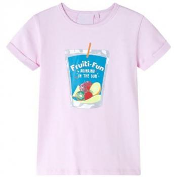Camiseta Infantil de Manga Corta Escote Redondo Rosa Suave 104