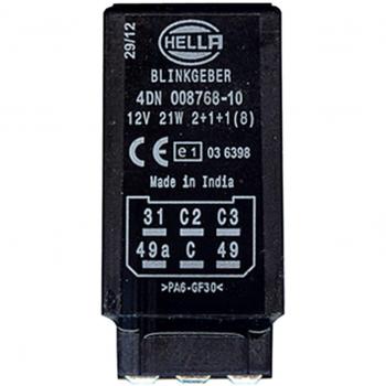 Relé de intermitencia electrónico HELLA 4DN 008 768-101 - 12V, 6 pines, sin soporte, color negro