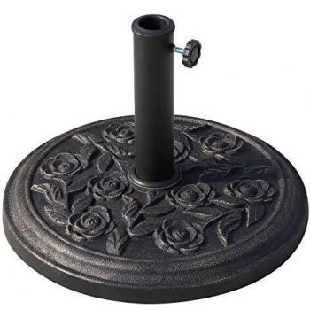 Outsunny Base de Sombrilla Soporte Pie Sombrillas Parasol 4 Sillas 9Kg Φ45.5x32cm Pedestal Bronce Base de Sombrilla 9Kg Soporte Pie Sombrillas Parasol Bronce Pedestal