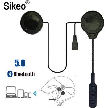 Casco de Motocicleta con Bluetooth 5.0, Antiinterferencias, Reproductor de Música y Manos Libres para Llamadas