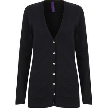 Chaqueta de punto Fine Knit para mujer Henbury con botones y cuello en V