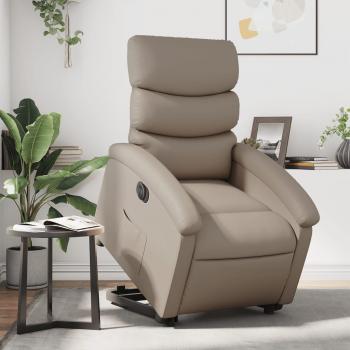 Sillón Eléctrico Reclinable Capuccino Simile de Cuero Artificial Marrón Vidaxl