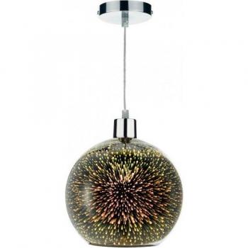 Plafón Kai Glass 1 bombilla 22cm, lámpara colgante de vidrio 3D moteado, diseño moderno, fácil instalación tipo Easy Fit, diámetro de 22 cm