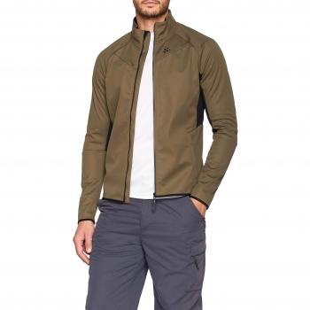 CRAFT Glide – Chaqueta de esquí de Fondo para Hombre, Hombre, Color Verde Oliva y Negro, tamaño FR: XL