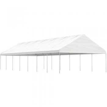 Gazebo con Techo Blanco 15,61x5,88x3,75 m en Polietileno