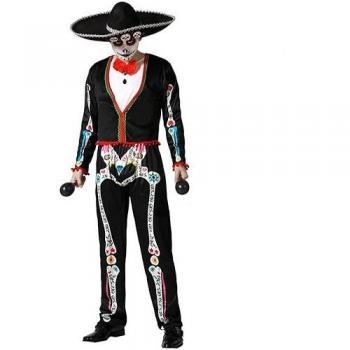 Atosa Disfraz de Señor Catrín Mexicano para hombre, disfraz esqueleto mexicano, disfraz esqueleto mejicano mariachi hombre adulto XS