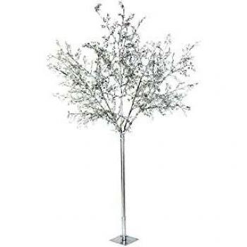 Árbol LED de metal 120x120x220 cm 400 luces plateado