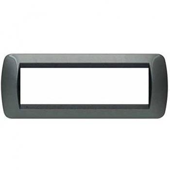 Placa 7 Módulos Living International Bticino Acero Oscuro L4807AC