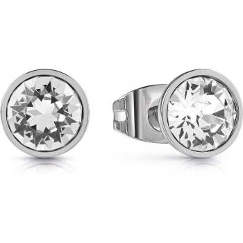 Pendientes Guess JUBE02159JWRHT/U - Pendientes de acero inoxidable, diseño moderno, con detalles en cristal, cierre a presión, ideales para uso diario y ocasiones especiales
