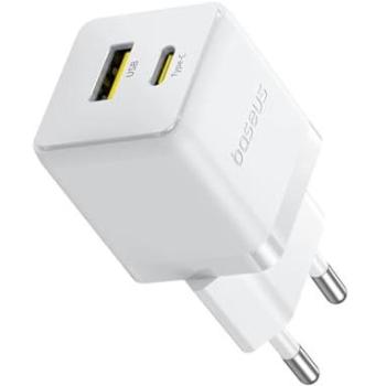 Cargador de pared Baseus Palm 30W, USB-A y USB-C, Carga rápida, Tamaño compacto, Blanco