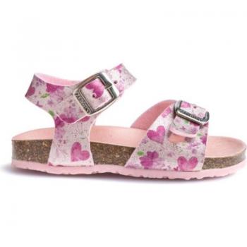 Pablosky - Sandalias abiertas de niña en textil con cierre hebilla, color rosa, modelo 428670