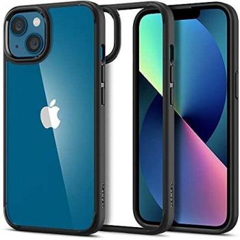 Funda Spigen Ultra Hybrid para iPhone 13 - Negro Mate Transparente