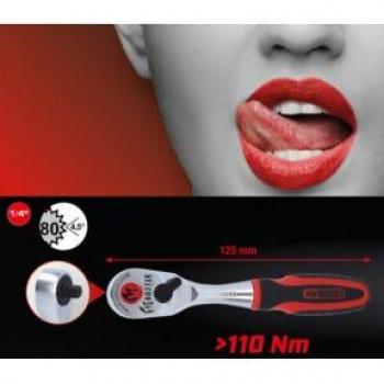 Chicharra reversible KS TOOLS 935.1490, Carraca conmutable de 1/4'', 80 dientes, 1/4' Monster Carraca reversible industrial (65Nm), Chicharra reversible 935.1490