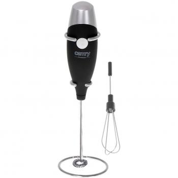 Espumador de leche eléctrico Camry CR 4501b con batidor y soporte, acero inoxidable y negro