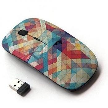 ART-GEAR Ratón óptico 2.4G inalámbrico / Quilted Teal Plaid Red White