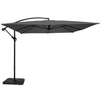 Sombrilla cuadrada colgante gris Genova (3 x 3 m)