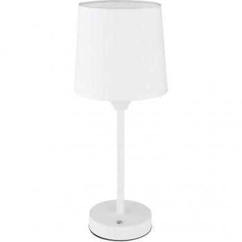 Lámpara de mesa LED recargable Lunki, blanca, altura 35 cm, tela, CCT