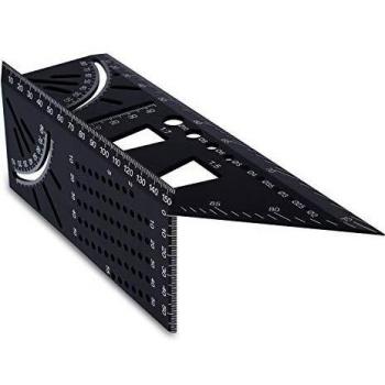 Escuadra 3D Carpintería Ángulo Regla Woodcraft Trazador de medición de ángulos de inglete, herramienta de medida de Aleación de aluminio de 90 grados cuadrados con regla de calibre