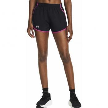 Under Armour Pantalones Cortos Fly By 3in Negro/Rosa Astro Reflectante M