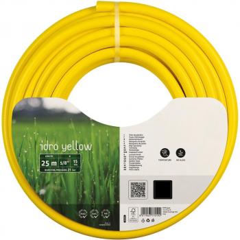 FITT - Manguera de jardín Idro Yellow Ø15 x 25 m, manguera de tres capas con refuerzo textil