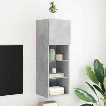 Mueble TV con luces LED gris hormigón 30,5x30x90 cm Vidaxl