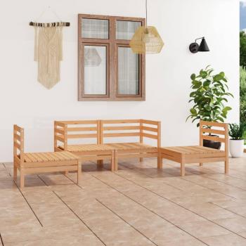 4-Piece Solid Pinewood Garden Lounge Set