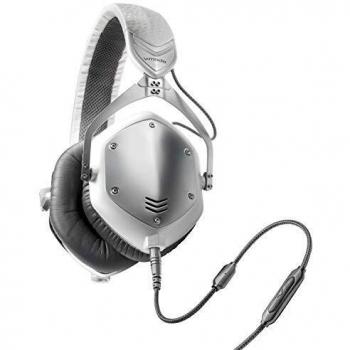 V-Moda Crossfade M-100 - Auriculares supraurales de metal aislantes del ruido, color blanco y plateado