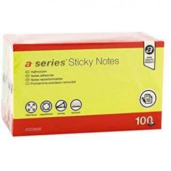 Bloc de notas adhesivas fluorescentes A-Series 125x75mm