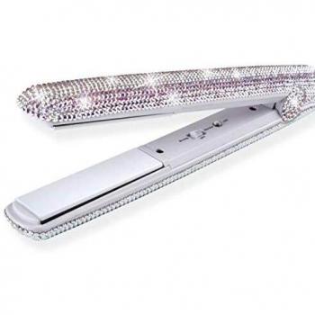 Hg Hair Godness Plancha de pelo VENUS SWAROVSKI Limited Edition Profesional - Recubierta de autentico CRISTAL SWAROVSKI Certificado - Placas CERÁMICA TURMALINA - Doble potencia 210-230 ºC