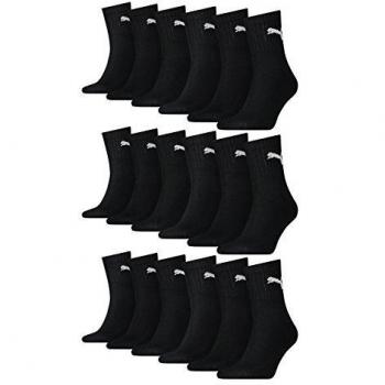 PUMA Short Crew Sports Socks 3-Pack - Unisex, Black