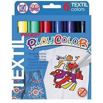 Playcolor Textil pocket - Pintura Para Ropa - 6 colores surtidos - 10501