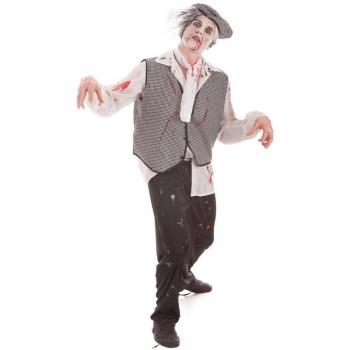 Disfraz de Chulapo Zombie con Maquillaje de Halloween para Hombre