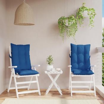 Cojines para silla con respaldo alto 2 uds tela Oxford color gris, beige, taupé y azul klein - Cojín decorativo de asiento para muebles de salón