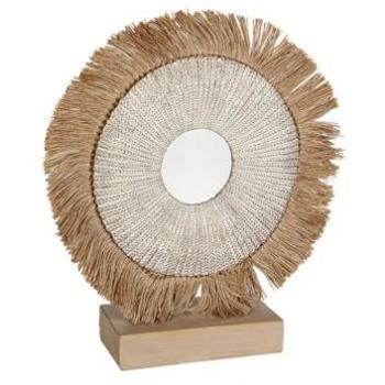Figura Decorativa Romimex Beige Natural 8 x 33 x 29 cm con Flecos Disco