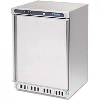 Congelador de sobremesa de acero inoxidable Polar 140L, eficiente energéticamente, -10°C/-25°C, estático, con ruedas